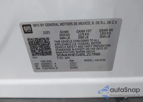 2024 Chevrolet Equinox Fwd Ls from USA, damaged, VIN 3GNAXHEG4RL217966